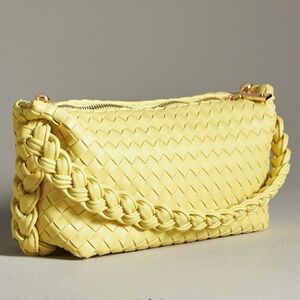 Anthropologie Melie Bianco Woven Shoulder Bag Yellow